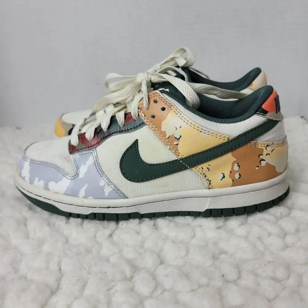 Nike Dunk SE Low Sail Multi-Camo Size4 US 36 EUR